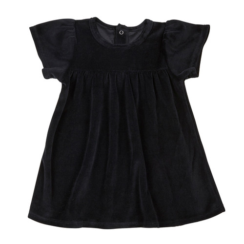 20" Black Velour Dress 6-12 mos