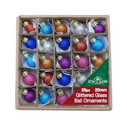 Club Pack of 300 Vibrantly Colored Glittering Glass Ball Ornaments 0.75"