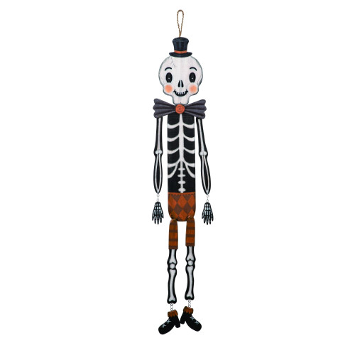 38" White and Black Halloween Hanging Door Decor