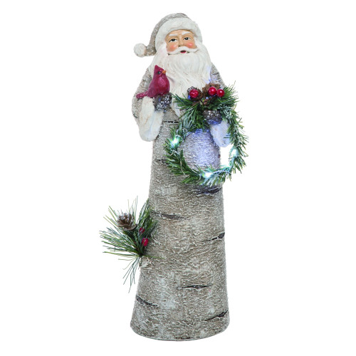 13" White and Green Christmas Look Santa Tabletop Figurine