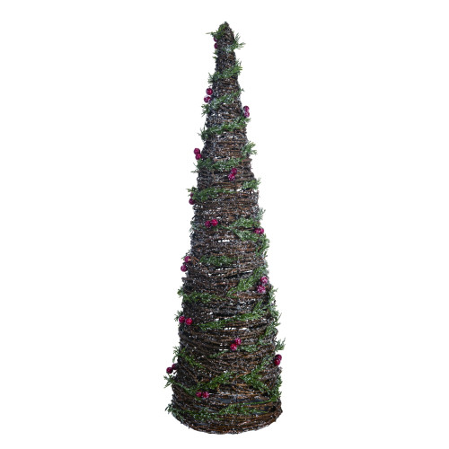 2.25' Brown Christmas Floral Sparkling Berry Tree - Unlit