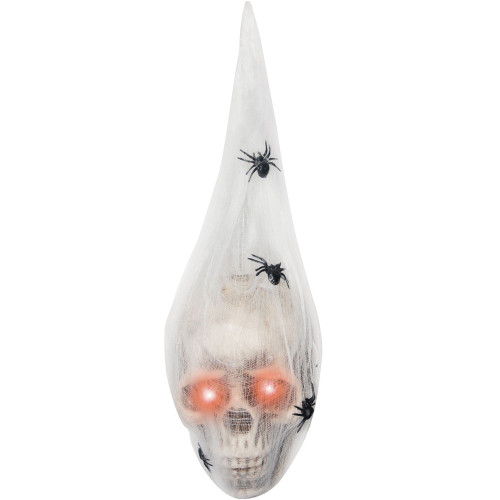 19" White and Red Light Up Larva Head Halloween Prop