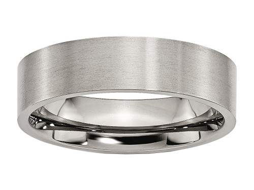 Chisel Titanium Flat 6mm Brushed Wedding Band TB32 - TB32K10
