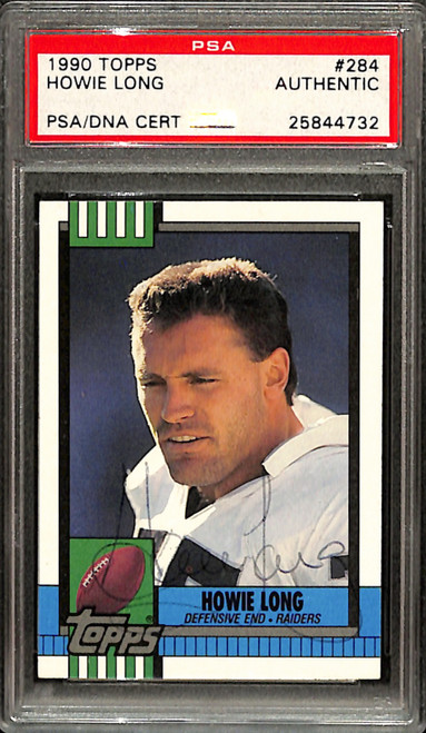 Howie Long Signed 1990 Topps #284 Los Angeles Raiders Football Card PSA/DNA