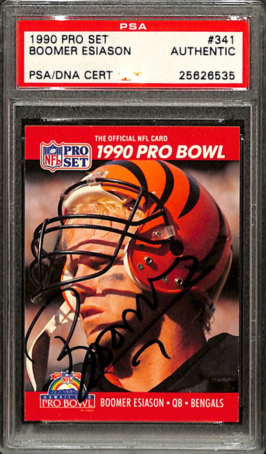 Boomer Esiason Signed 1990 Pro Set #341 Cincinnati Bengals Football Card PSA/DNA