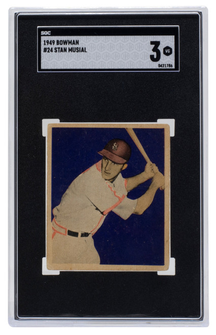 Stan Musial 1949 Bowman #24 St. Louis Cardinals Baseball Card SGC VG 3