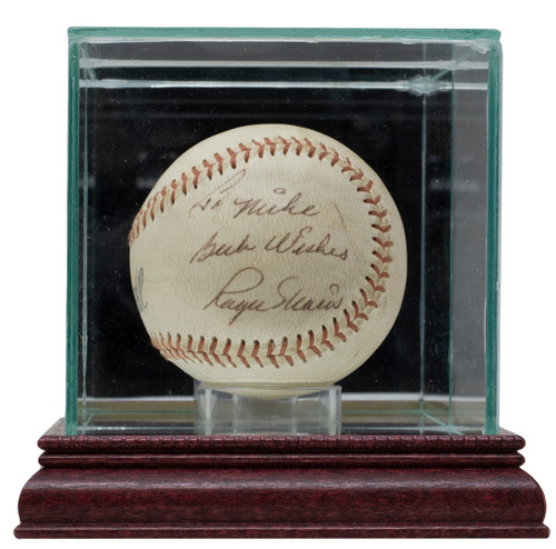 Roger Maris Single Signed Yankees Baseball w/Case Best Wishes BAS LOA