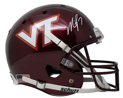 Michael Vick Signed Virginia Tech Hokies Maroon Full Size Replica Helmet JSA ITP