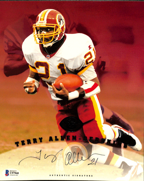Terry Allen Signed Washington Football Team 8x10 Photo BAS - 39070
