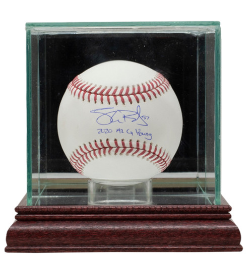 Shane Bieber Signed Cleveland Indians MLB Baseball 2020 Cy Young w/Case BAS ITP