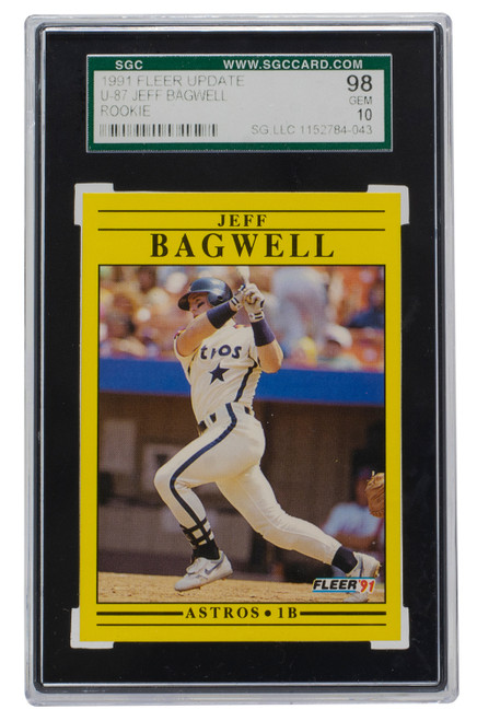 Jeff Bagwell 1991 Fleer #U87 Houston Astros Rookie Card SGC Gem 10