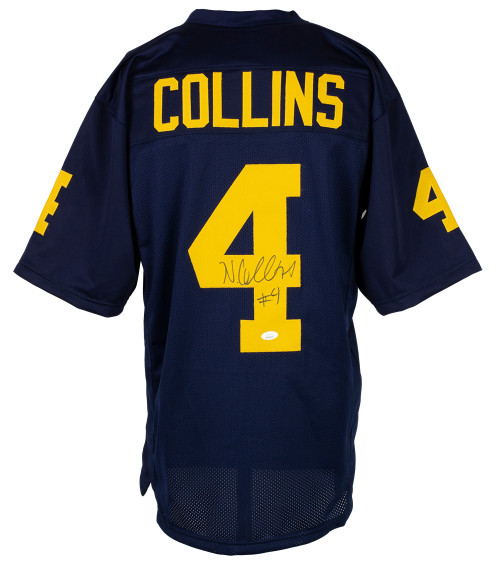 Nico Collins Signed Custom Navy Blue College Style Football Jersey JSA ITP