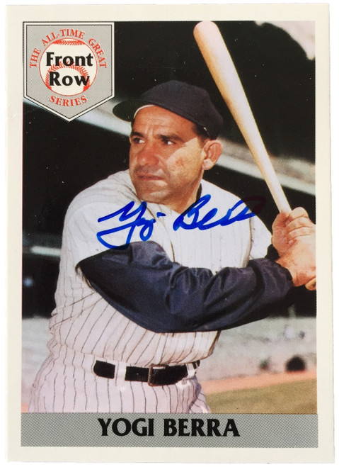 Yogi Berra Signed 1992 New York Yankees Front Row #3 Baseball Card SI