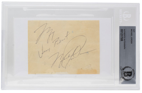 Michael Jordan Signed Chicago Bulls Vintage Signature Cut BGS