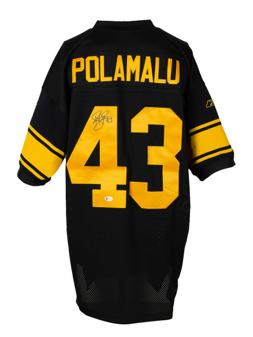 Troy Polamalu Signed Steelers Black & Yellow Reebok Football Jersey BAS ITP