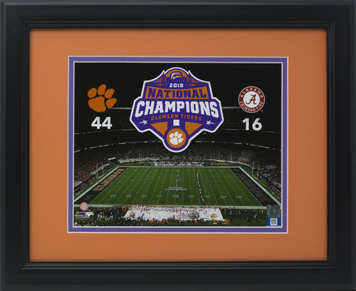 Clemson Tigers 8x10 Framed 2018 National Champions Final Score Photo