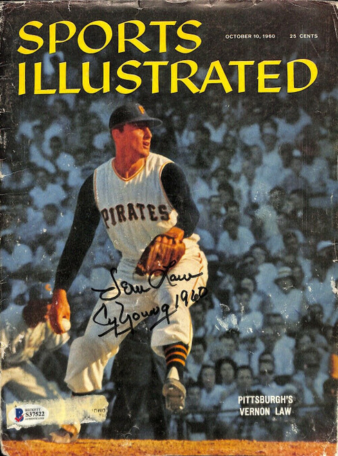 Vern Law Signed Pittsburgh Pirates Sports Illustrated Magazine Cover BAS