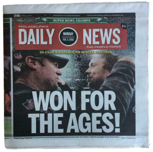 Philadelphia Eagles Feb 5 2018 Super Bowl LII Champions Daily News Full Paper