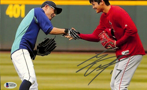 Shohei Ohtani Signed 8x12 Los Angeles Angels Baseball Photo BAS LOA A43530