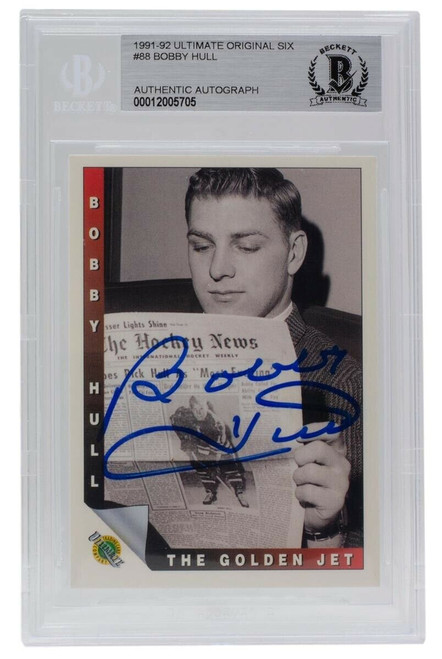 Bobby Hull Signed 1991-92 Ultimate Original Six #88 Hockey Card BAS