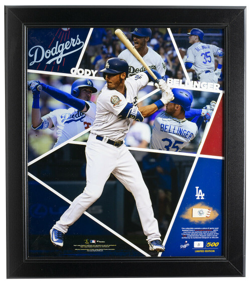 Cody Bellinger Framed 8x10 Dodgers Photo w/Game Used Baseball Piece Fanatics