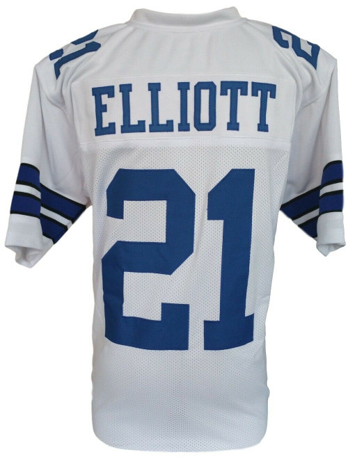 Ezekiel Elliott Unsigned Custom White Pro Style Football Jersey Size X-Large