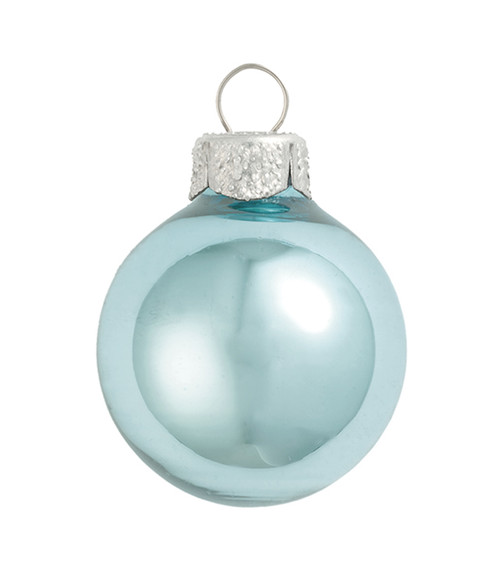 2ct Shiny Baby Blue Glass Ball Christmas Ornaments 6" (150mm)