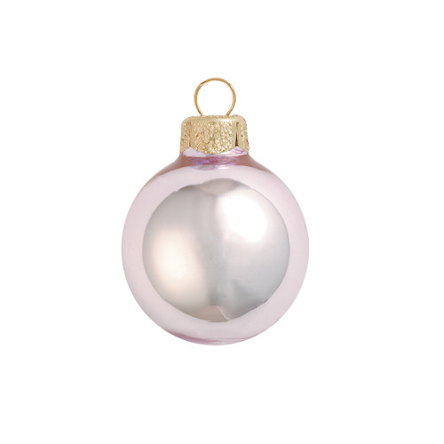 Shiny Finish Glass Christmas Ball Ornaments - 6" (150mm) - Pink - 2ct