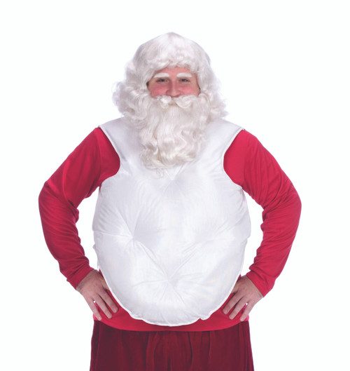 White Satin Santa Suit Stuffer – Adult One Size Fits Most