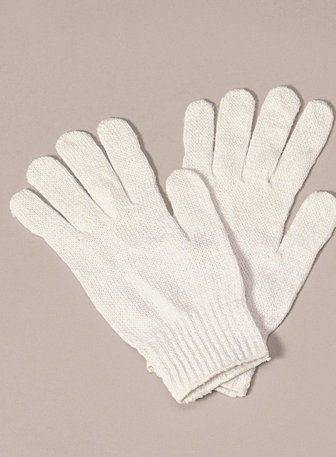 White Cotton Knit Santa Claus Gloves – One Size Fits Most