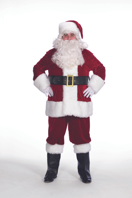 7-Piece Red Velvet Christmas Santa Suit - Adult Size XXL