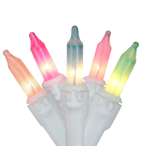 35ct Mini Pastel Christmas Light Set - Multi-Color - 7' White Wire
