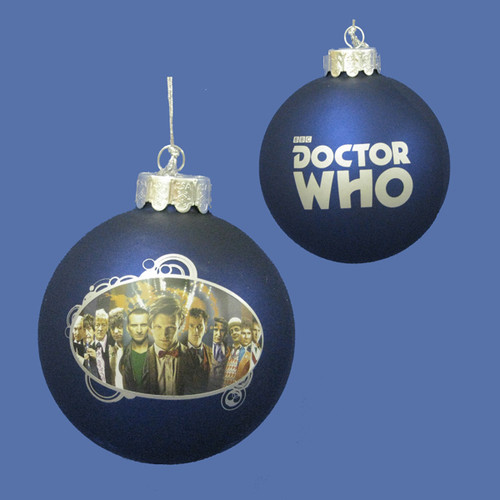 Doctor Who The Many Faces of the Doctor Glass Disc Christmas Ornament 3.25" (82mm)