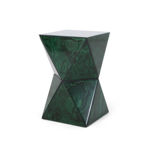 20.25" Malachite Green Contemporary Accent Side Table