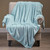 Pale Blue Contemporary Solid Flannel Throw Blanket 50" x 60"