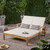 79.25" White and Brown Outdoor Patio Double Chaise Lounge
