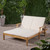 79.25" White and Brown Outdoor Patio Double Chaise Lounge