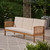 77.75" Brown and Cream White Outdoor Patio Sofa with Cushions
