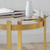24" Clear and Gold Contemporary Round Coffee Table