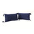 Set of 2 Navy Blue Solid Rectangular Throw Pillows with Tassels 21"