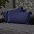 Set of 2 Navy Blue Solid Rectangular Throw Pillows with Tassels 21"