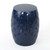 20.25" Navy Blue Cylindrical Contemporary Style Accent Side Table