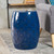 20.25" Navy Blue Cylindrical Contemporary Style Accent Side Table