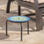 13" Blue and Green Contemporary Outdoor Patio Round Side Accent Table