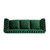 84.5" Emerald Green and Brown Traditional Tufted Sofa with Scroll Arms
