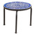 13" White and Blue Contemporary Outdoor Patio Round Side Accent Table