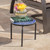 13" White and Blue Contemporary Outdoor Patio Round Side Accent Table
