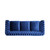 84.5" Blue and Brown Traditional Tufted Sofa with Scroll Arms