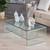 43" Clear Contemporary Rectangular Coffee Table with Shelf