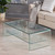 43" Clear Contemporary Rectangular Coffee Table with Shelf